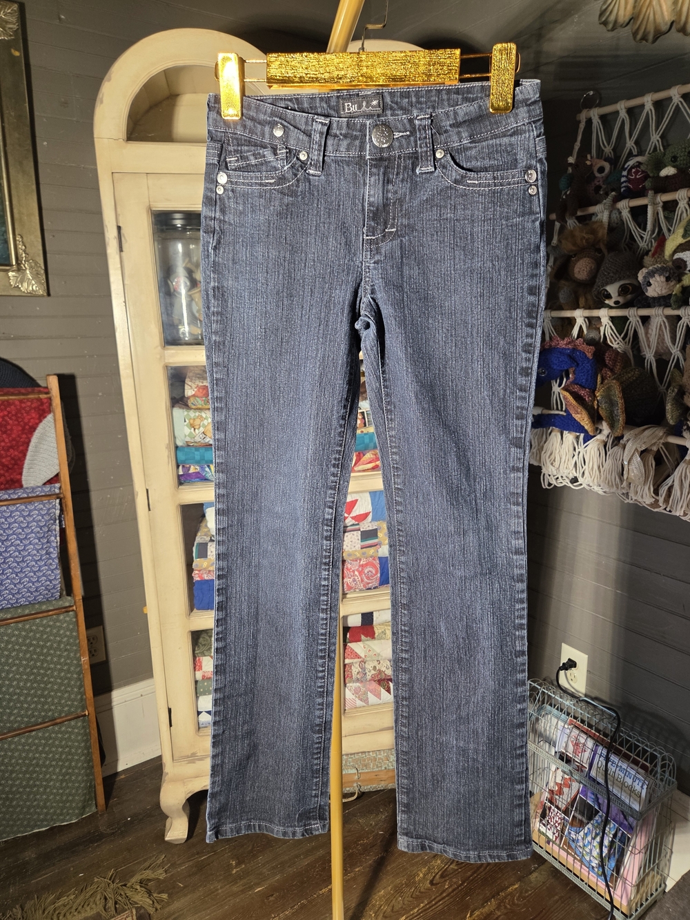 Bullhead Girls Dark Blue Straight Leg Jeans